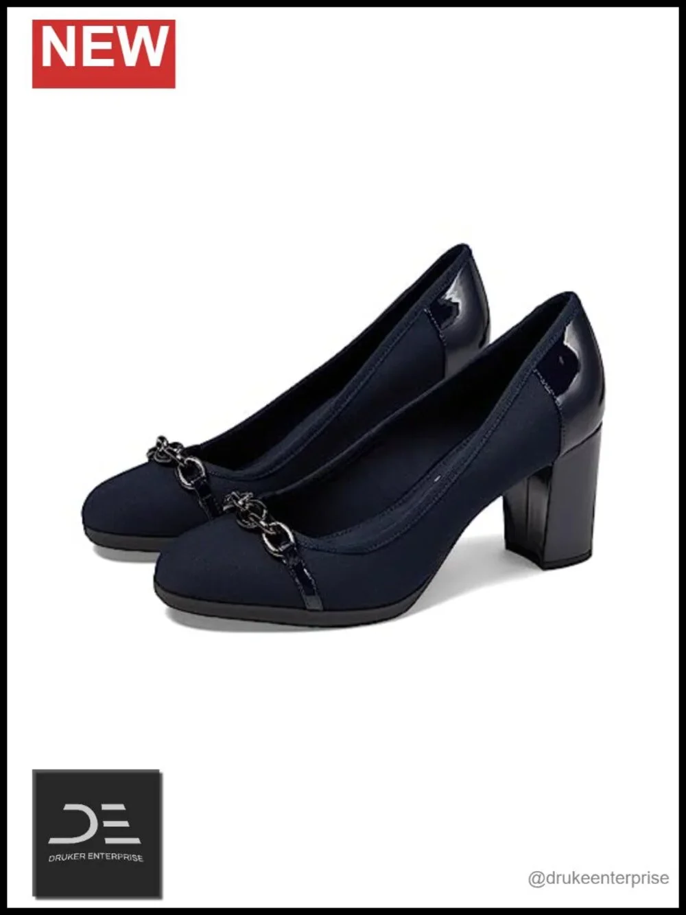 Anne Klein Celina Women's Pumps 3-Inch Block Heel Pointed Toe Slip-On